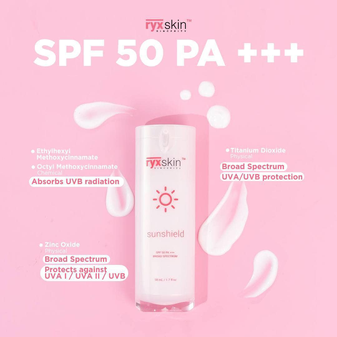 Ryxskin Ultimate Sun Defense Duo: Invisible Sunshield SPF 40 PA +++ & Sunshield SPF 50 PA+++ Bundle – 50ml Each