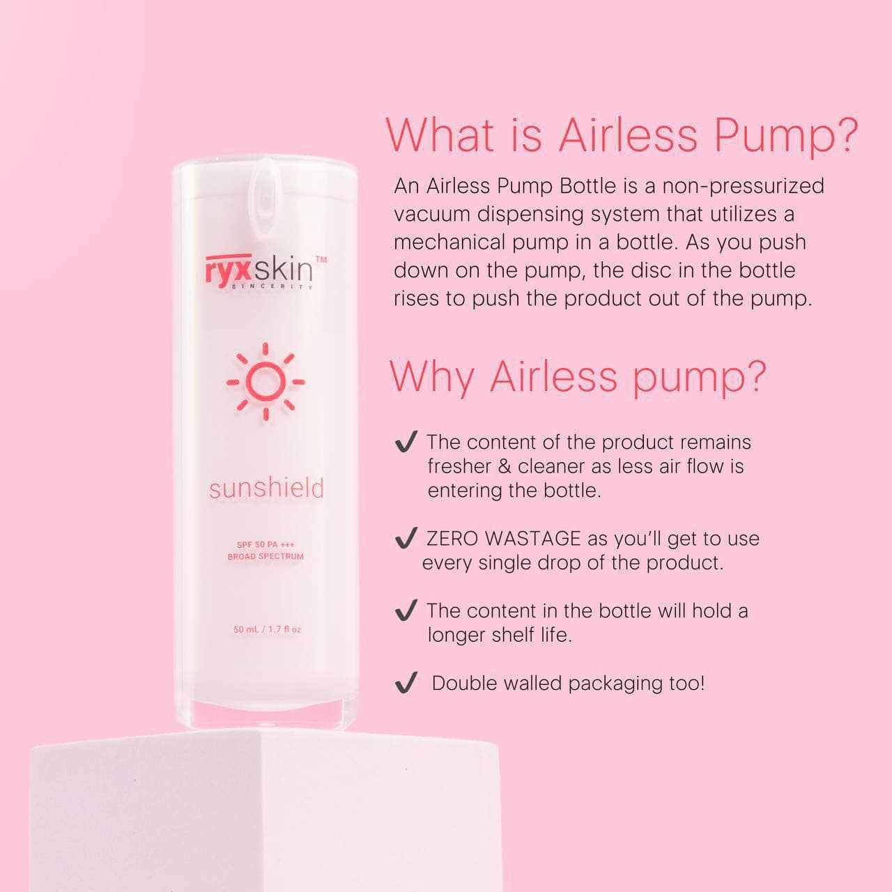 Ryxskinsincerity Suncreen SPF 50 PA +++ Broad spectrum for Face and Body - Combo Pack