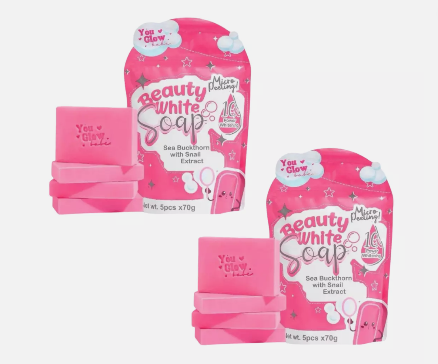 You Glow Babe Beauty White Soap with Sea Buckthorn and Snail Extract - 5 Bars x 70g : Pack of 2