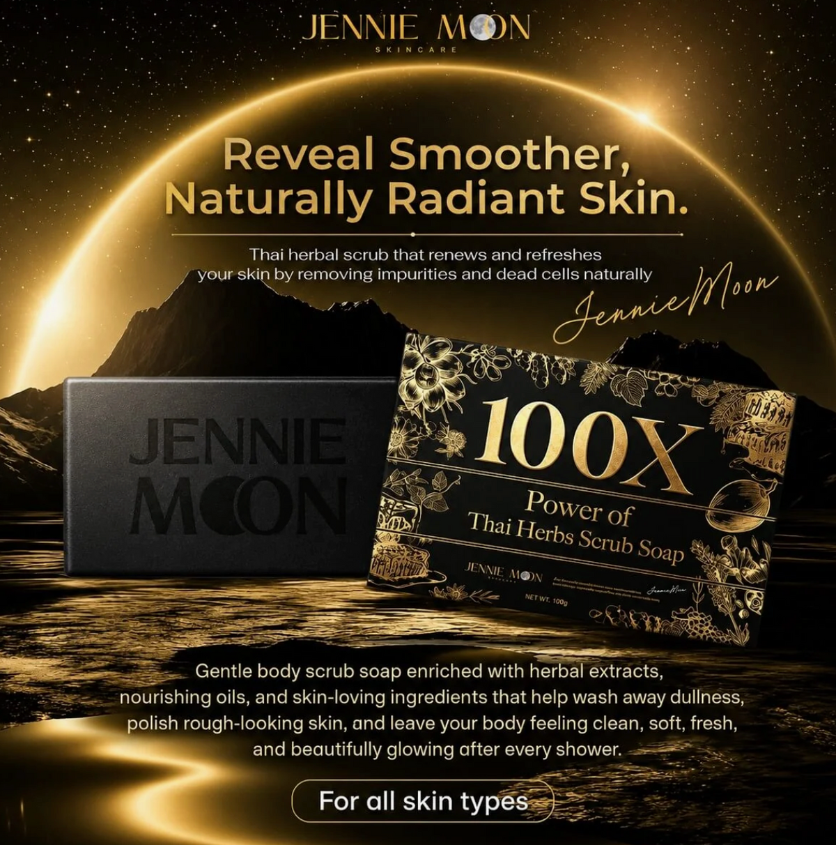 Jennie Moon Herbal Body Scrub Soap with Botanical Extracts 100g