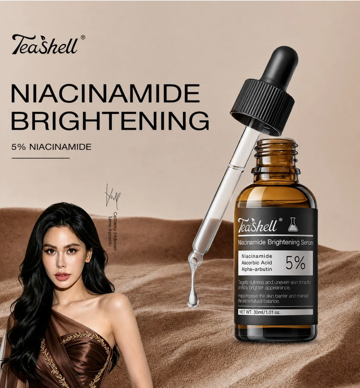 TeaShell 5% Niacinamide Brightening Serum 30ml
