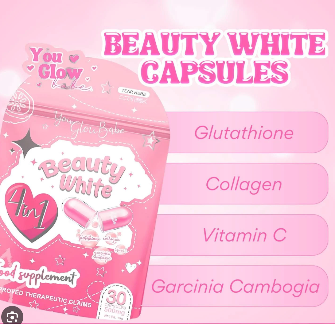 You Glow Babe Beauty White Soap - 5 Bars + Glutathione Capsules, Japan Formula 30 count