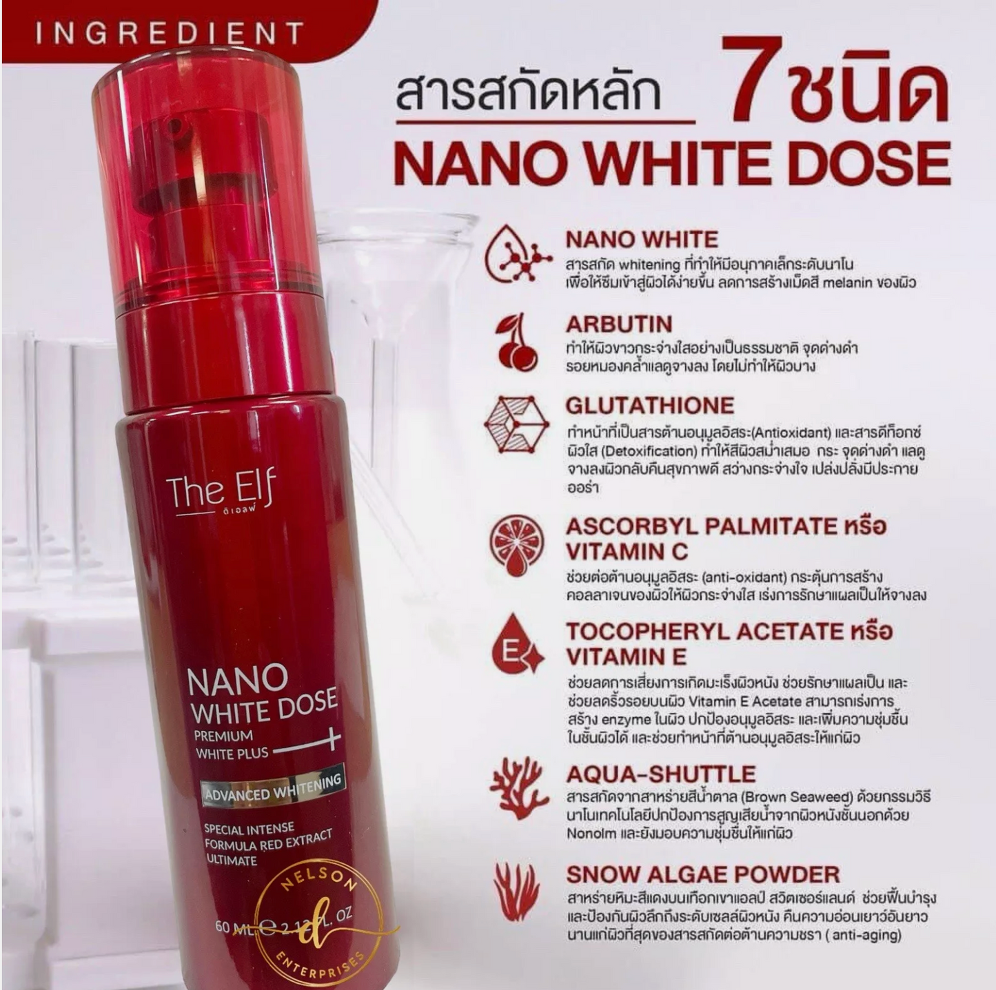 The Elf Nano White Dose Premium White Plus Serum, 60ml