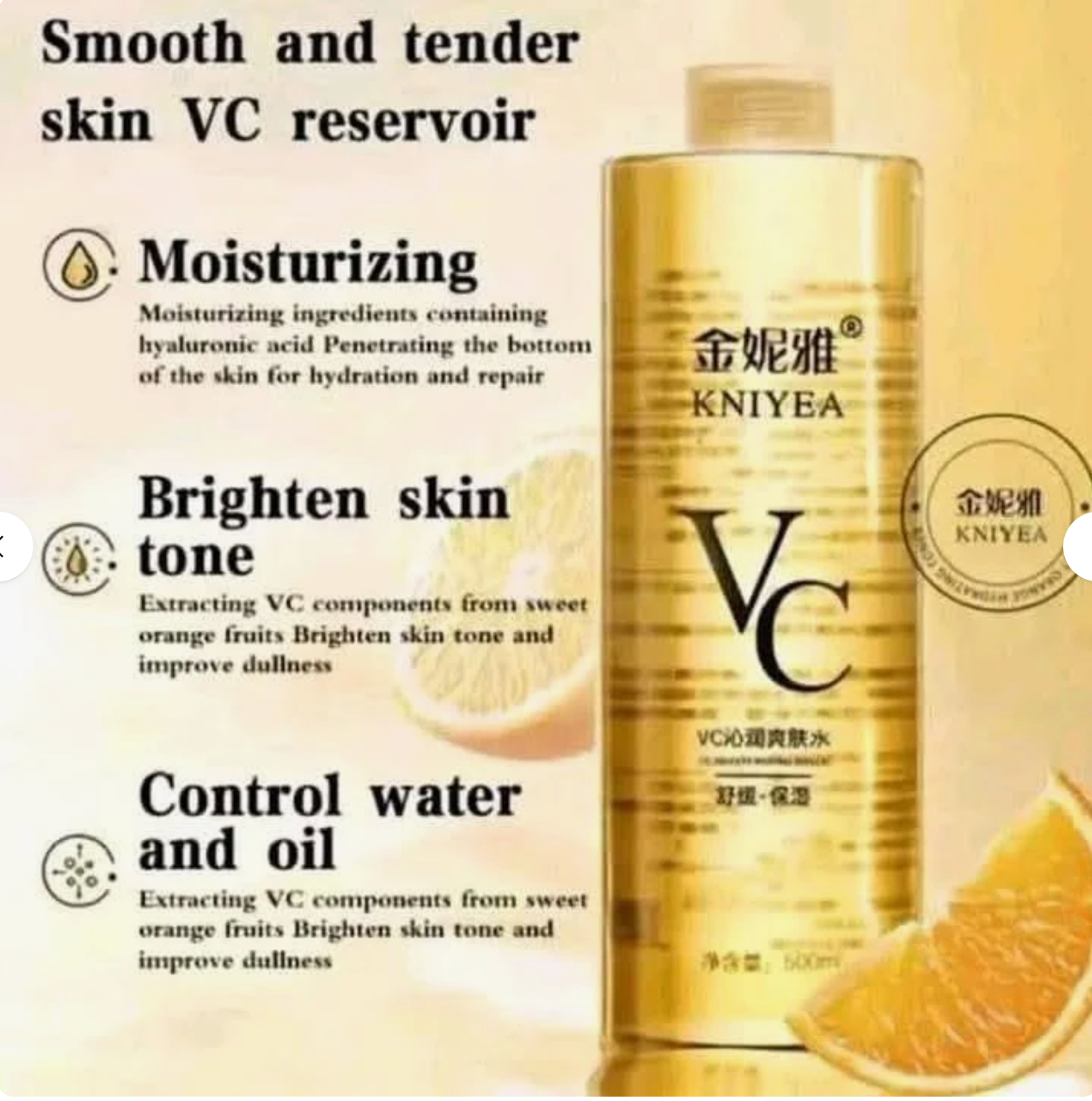 VC KNIYEA Toner Refreshing Hydrating Water for All Skin Types - 500ml