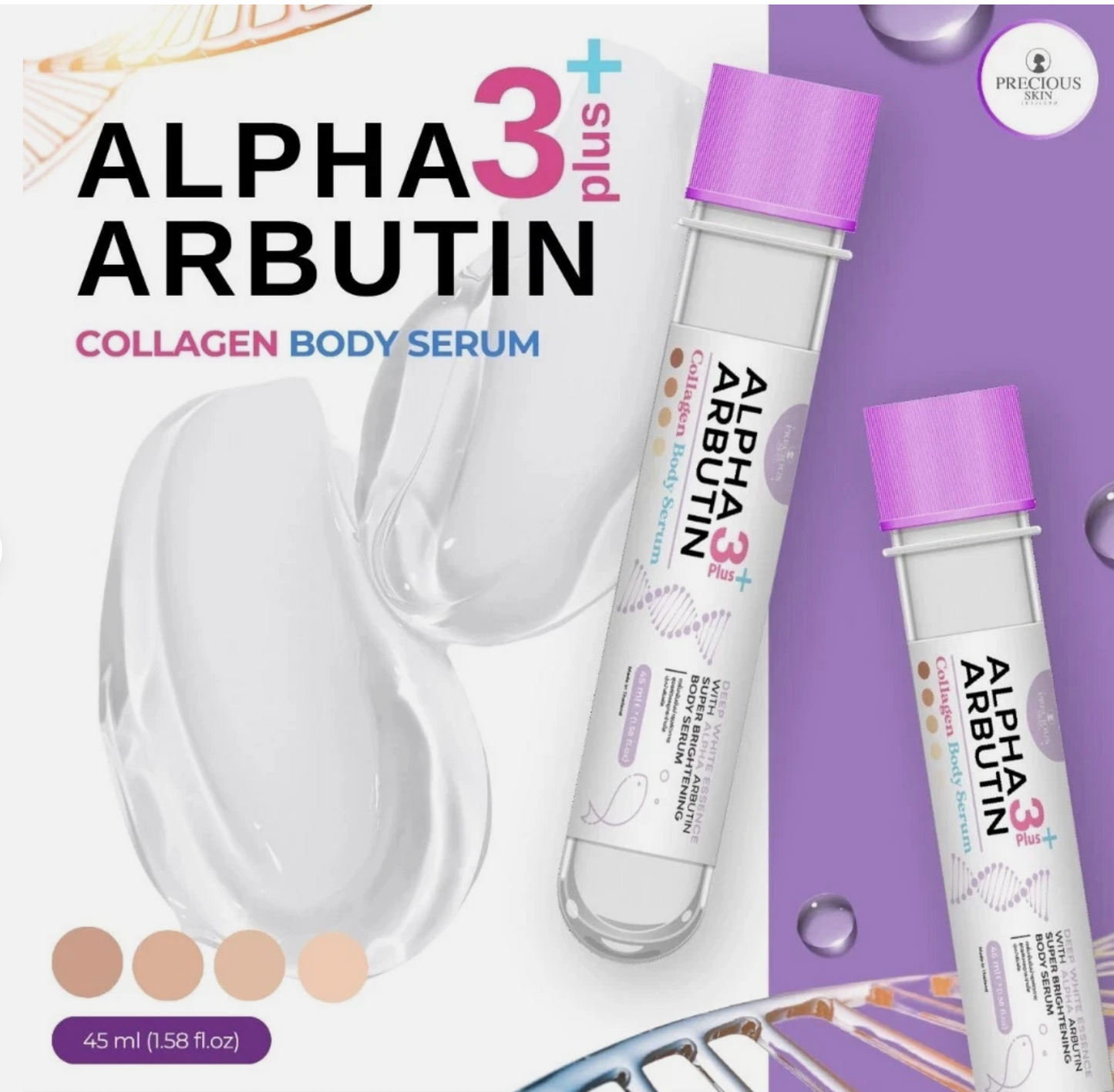 Precious Skin Alpha Arbutin 3+ Plus Collagen Body Serum - 45ml