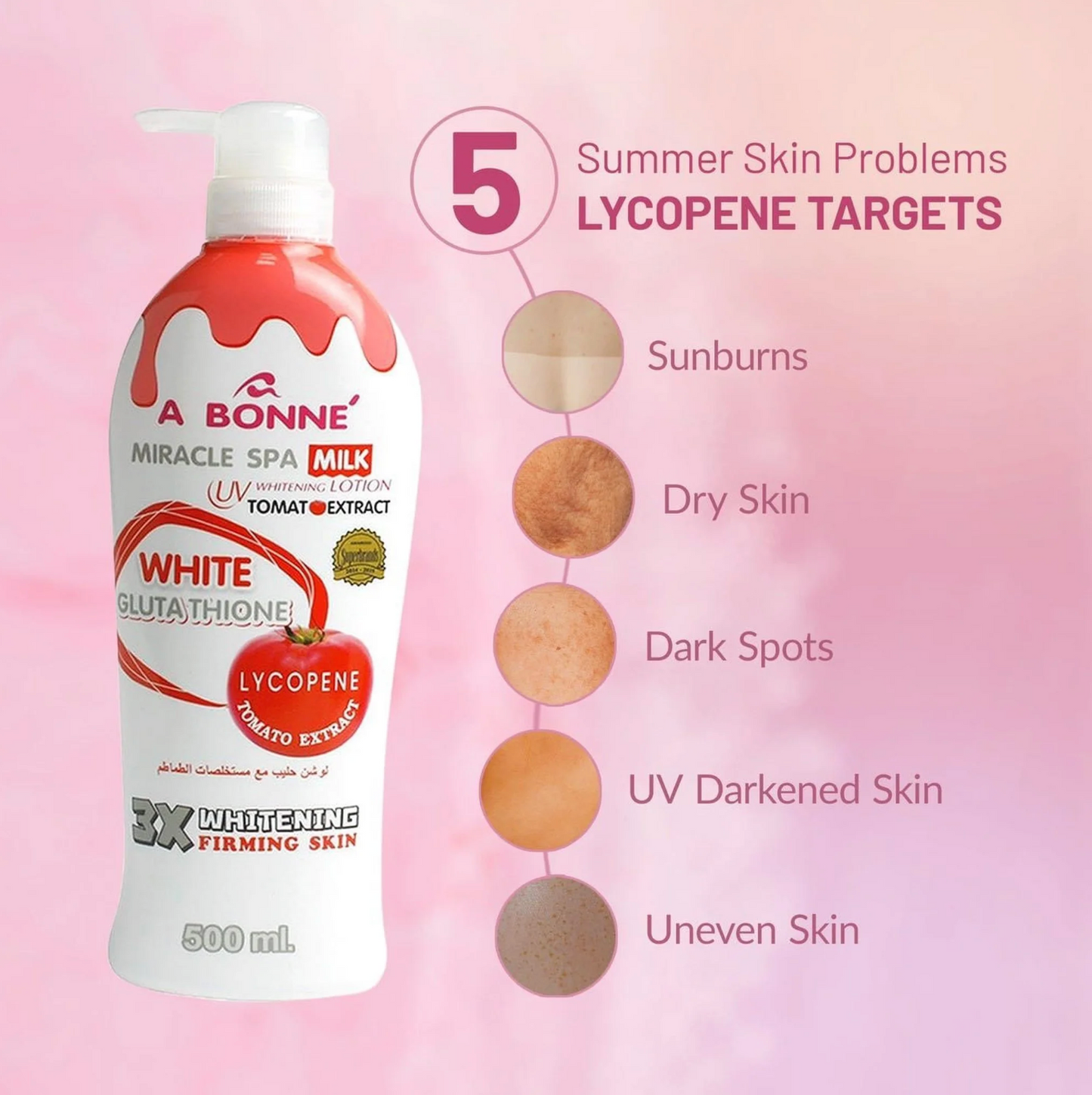 A Bonne MIRACLE Spa Milk Whitening Lotion Tomato Extract, 500ml