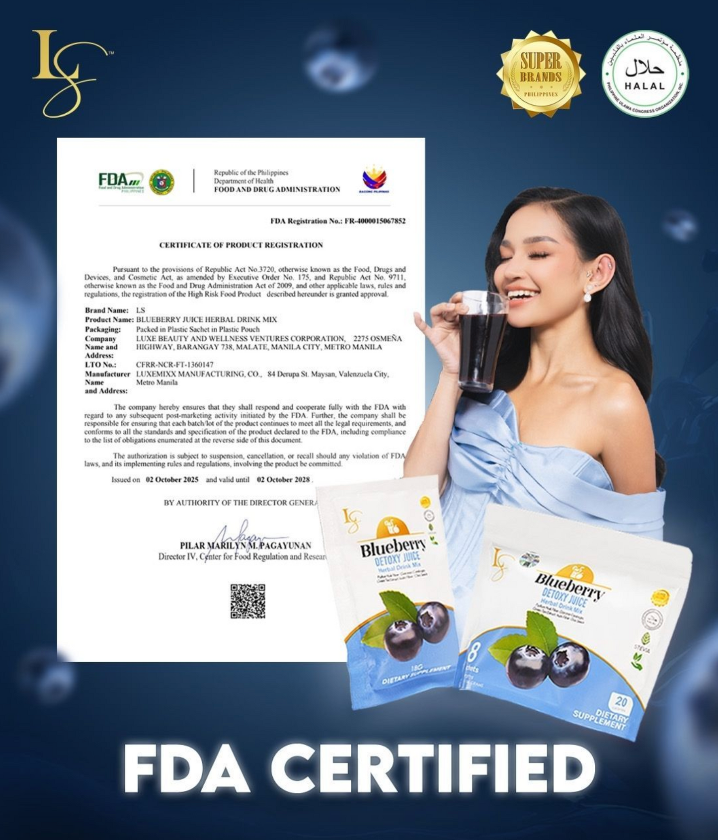 Luxe Slim Blueberry Detoxy Juice 168g - 8 sachet