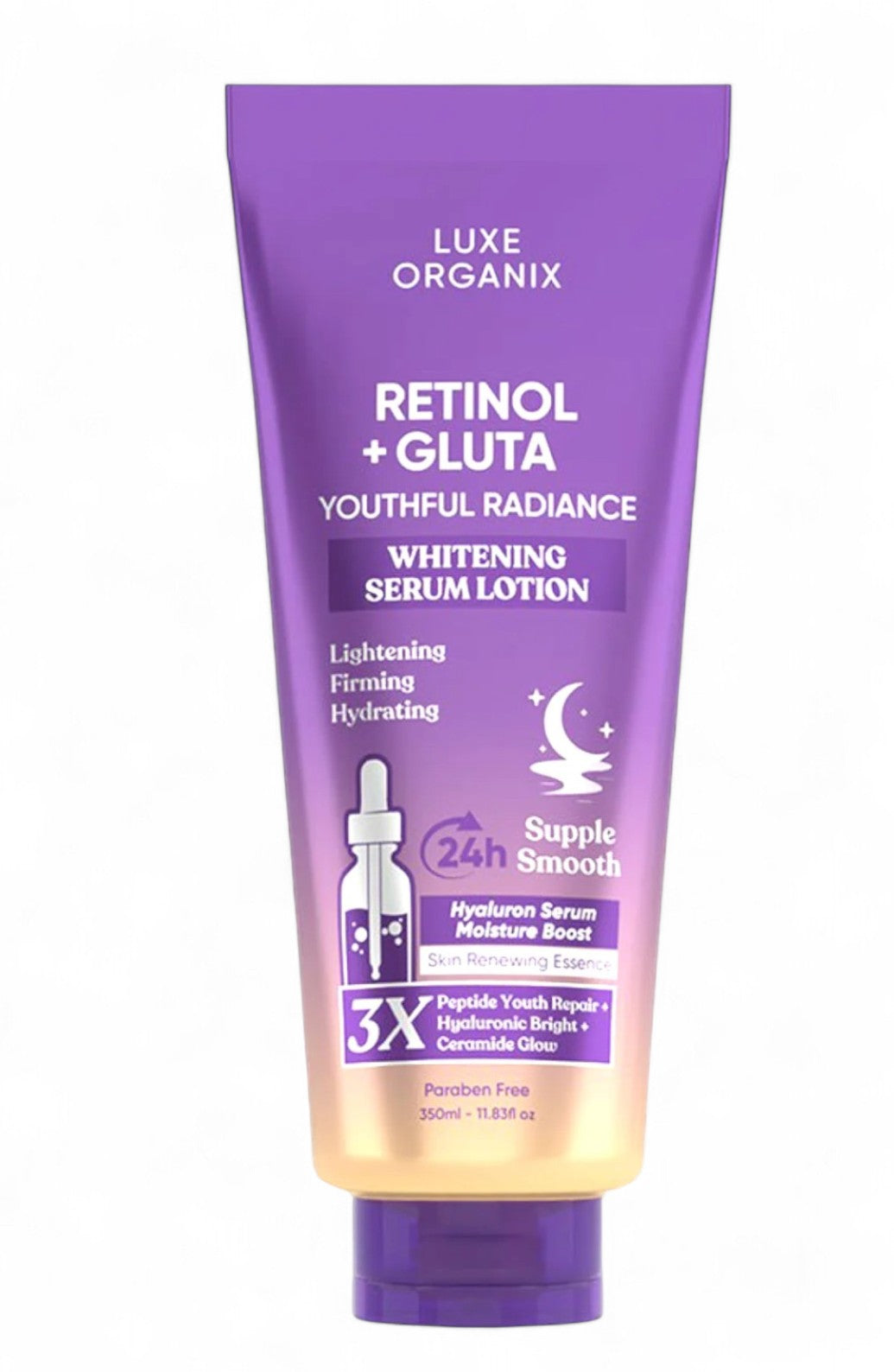 Luxe Organix - RETINOL + GLUTA WHITENING SERUM LOTION 350ML ( Purple )