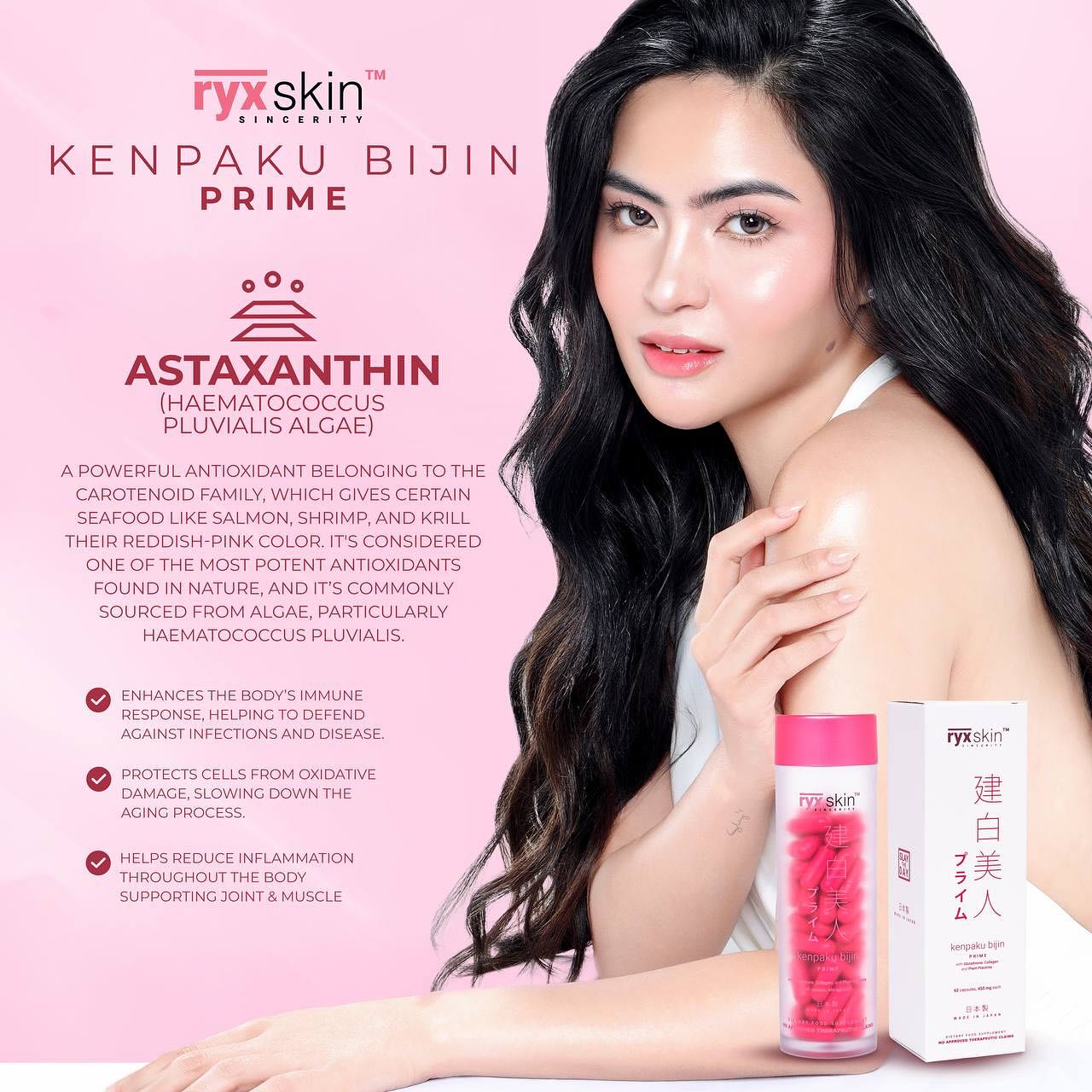 Kenpaku Bijin Prime Glutathione with collagen and placenta -62 capsules