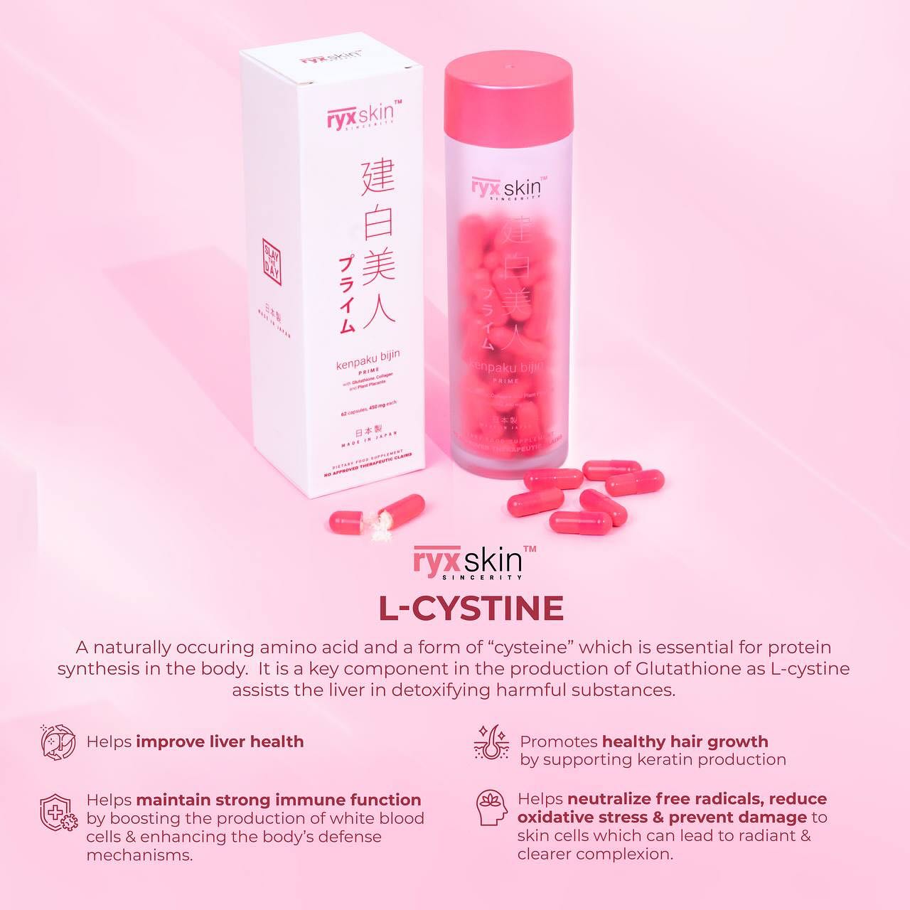Kenpaku Bijin Prime Glutathione with collagen and placenta -62 capsules