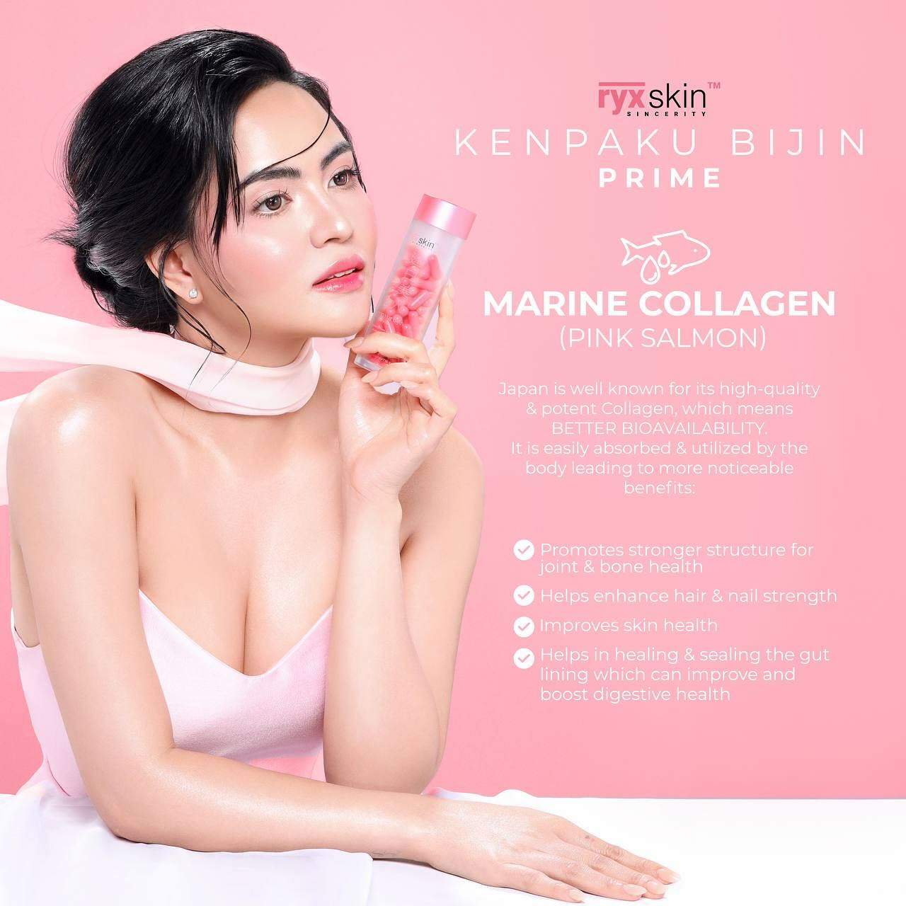 Kenpaku Bijin Prime Glutathione with collagen and placenta -62 capsules