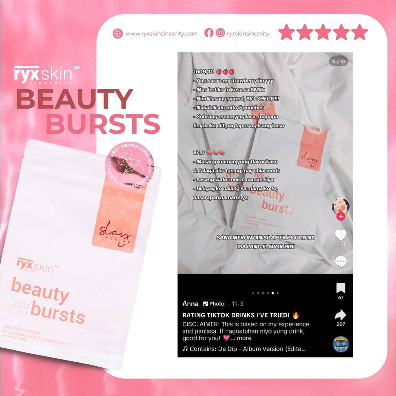 Beauty burst ( watermelon & strawberry flavors)