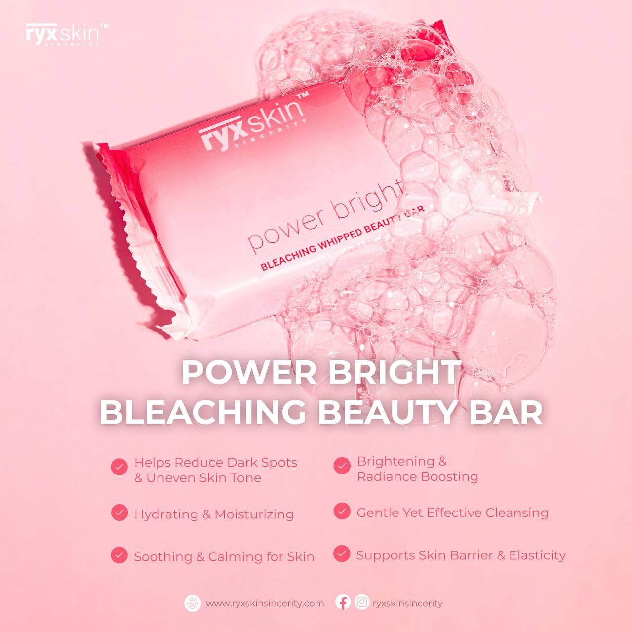 Ryxskin Power Bright Bleaching Whipped Beauty Bar - POUCH 5 bars