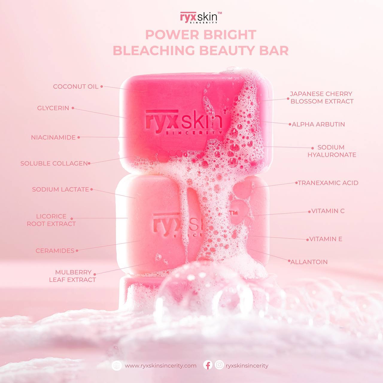 Ryxskin Power Bright Bleaching Whipped Beauty Bar - POUCH 5 bars
