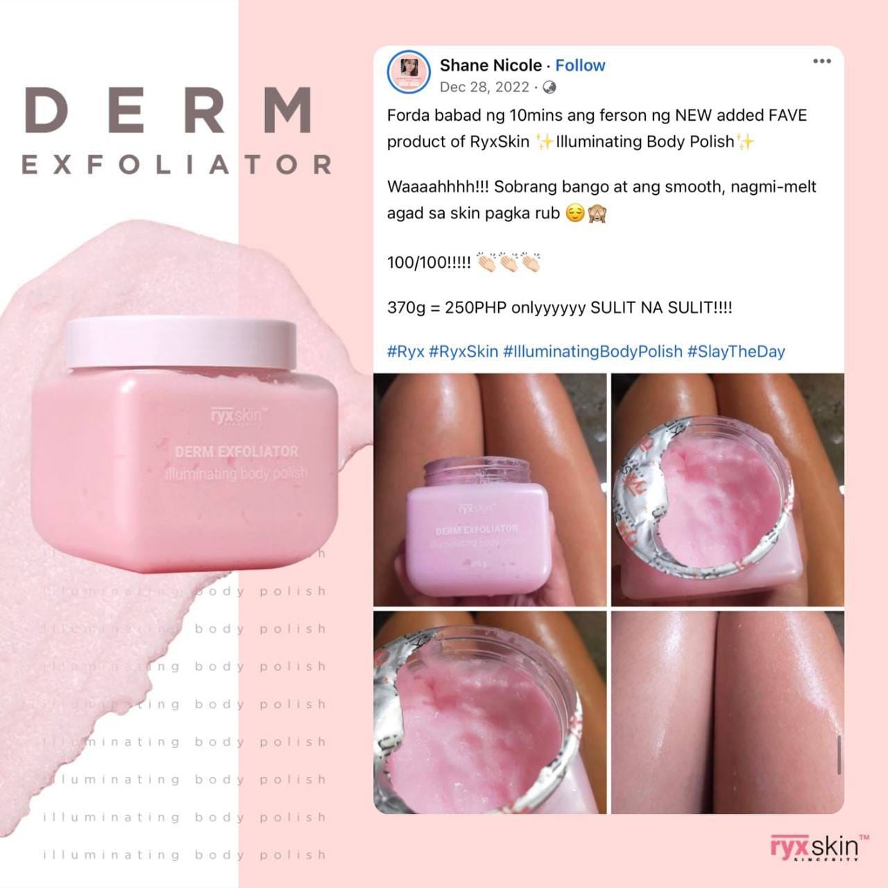 Ryxskin Sincerity Derm Exfoliator Illuminating Body Polish