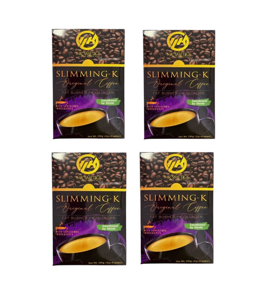 4 Boxes MK Slimming-K Coffee Fat Burner + Collagen, 10 Sachets Each