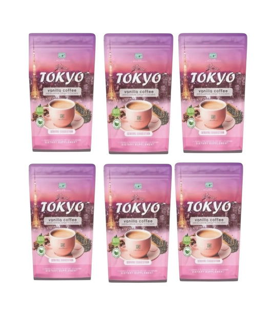 6 Pouches Namiroseus TOKYO Vanilla Coffee with Glutathione, Collagen & Chia Seeds