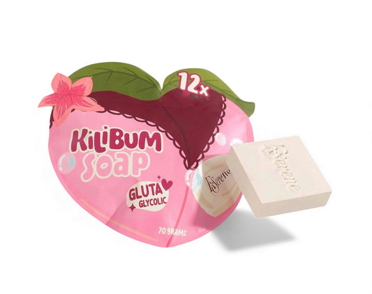 KSerene KiLiBUM Gluta Glycolic Soap 70g x 3 Bars – Gentle Exfoliating Bar with Glycolic, Kojic & Lactic Acid
