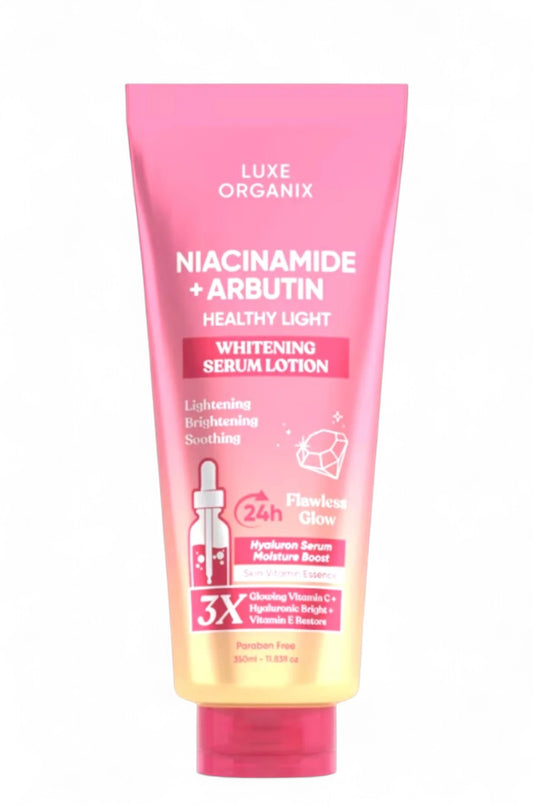 Luxe Organix - NIACINAMIDE + ALPHA ARBUTIN WHITENING SERUM LOTION 350ML ( PINK )