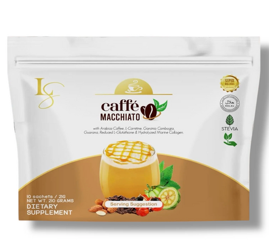 Luxe Slim Caffe MACCHIATO With Collagen & L-Glutathione, 10 Sachets
