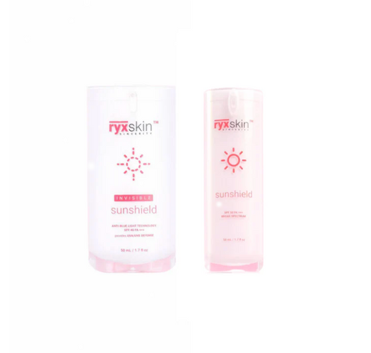 Ryxskin Ultimate Sun Defense Duo: Invisible Sunshield SPF 40 PA +++ & Sunshield SPF 50 PA+++ Bundle – 50ml Each