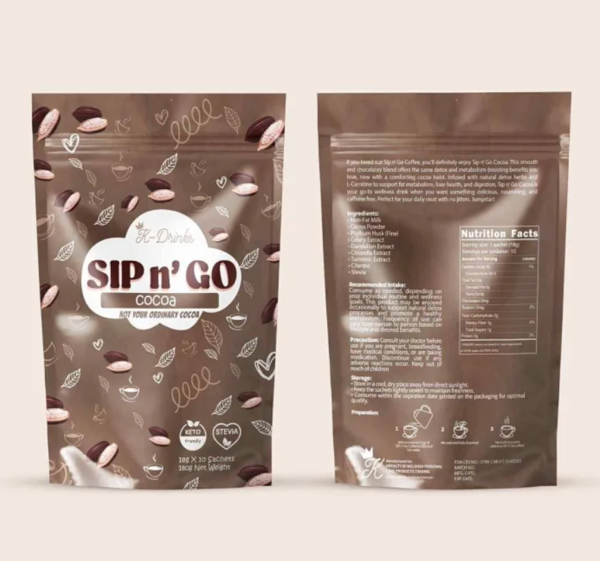 K-Drinks - Sip N' Go “ COCOA” 210g 10 x 21g