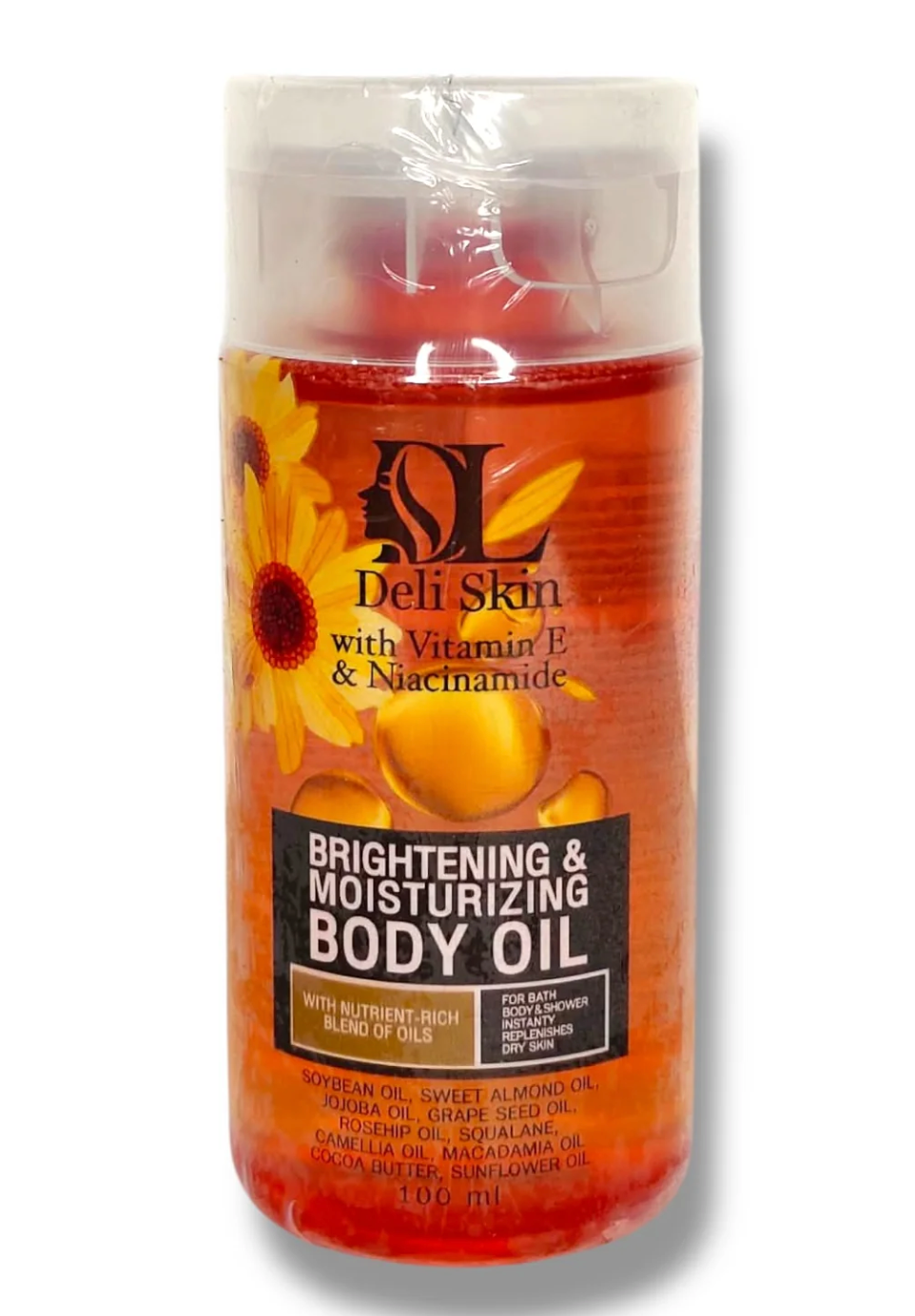 Deli Skin Brightening & Moisturizing Body Oil 100ml – with Vitamin E & Niacinamide