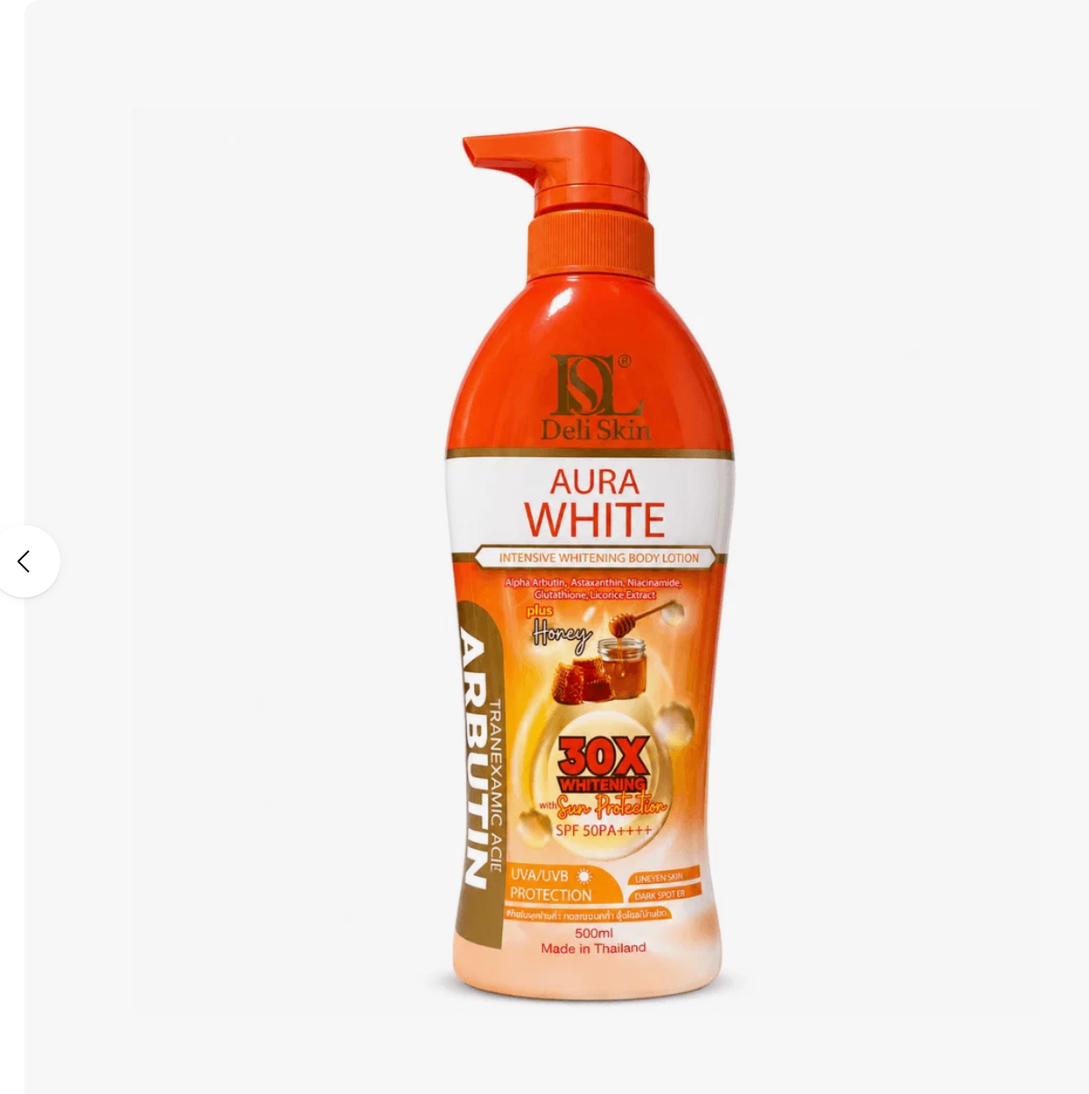 Deli Skin - Aura White Intensive Whitening Body Lotion 30X Whitening with Sun Protection SPF 50PA++++ 500 ml