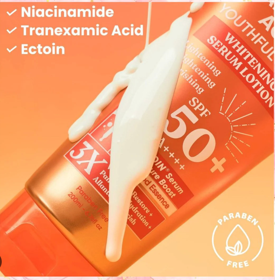 Luxe Organix Niacinamide + Tranexamic Acid Youthful Glow Serum Lotion SPF50 PA+++, 200ml