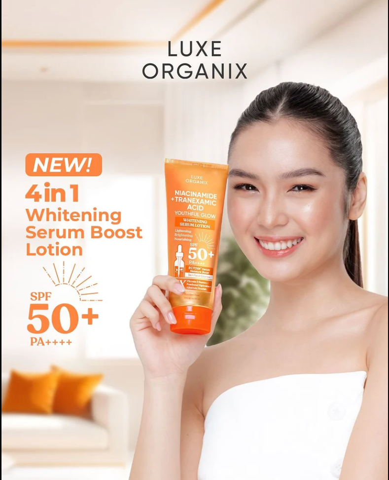 Luxe Organix Niacinamide + Tranexamic Acid Youthful Glow Serum Lotion SPF50 PA+++, 200ml