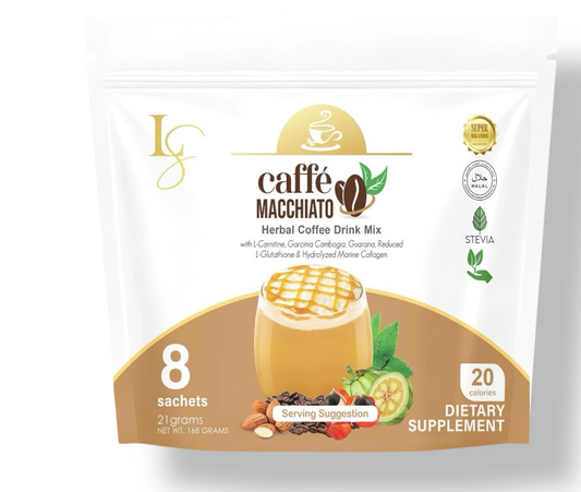 Luxe Slim Caffe MACCHIATO With Collagen & L-Glutathione, 8 Sachets New Packaging