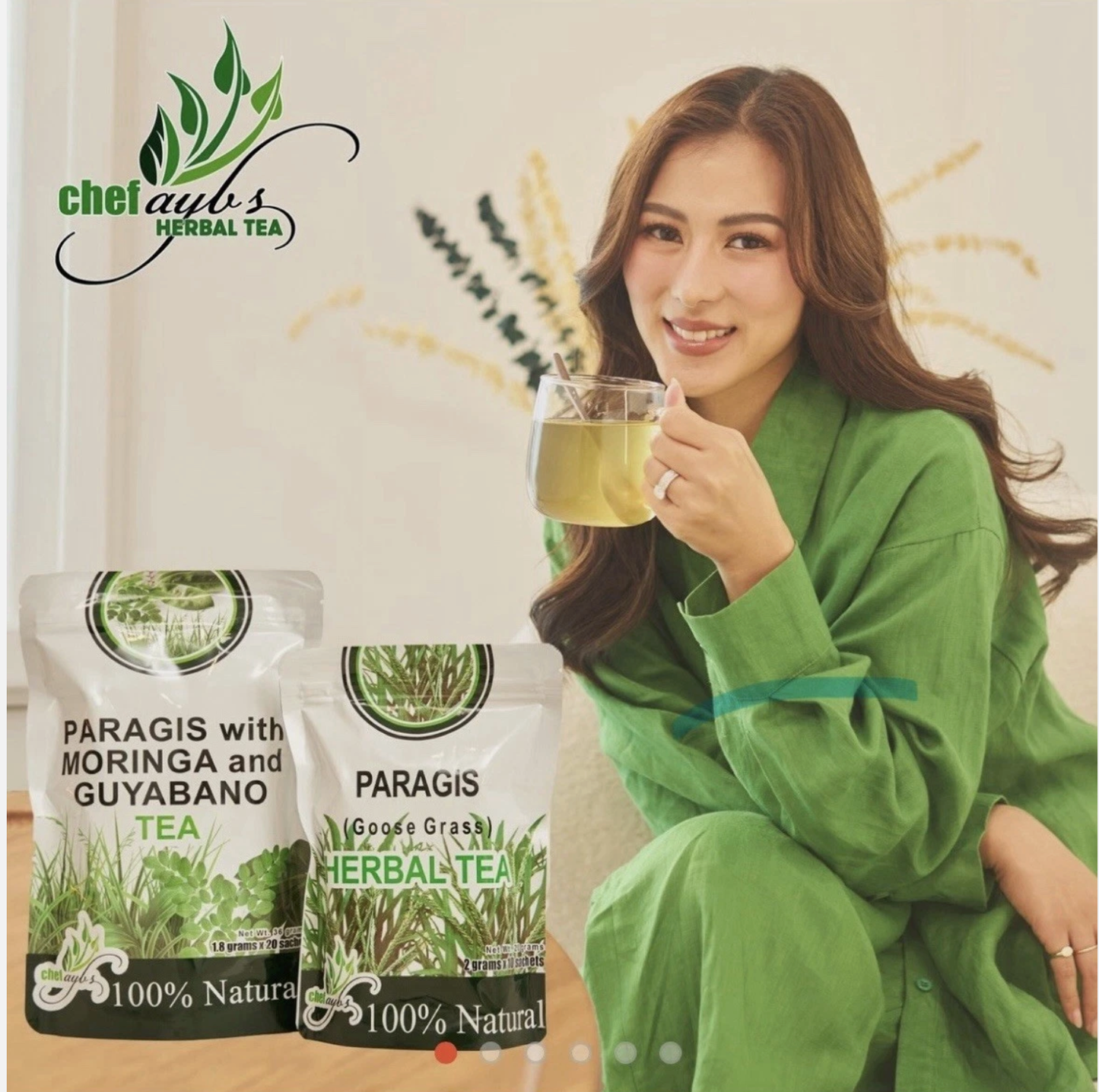Chef Aybs Paragis with Moringa and Guyabano Tea - 20 Sachets (1.8g Each) - Nourishing Herbal Blend for Wellness Support