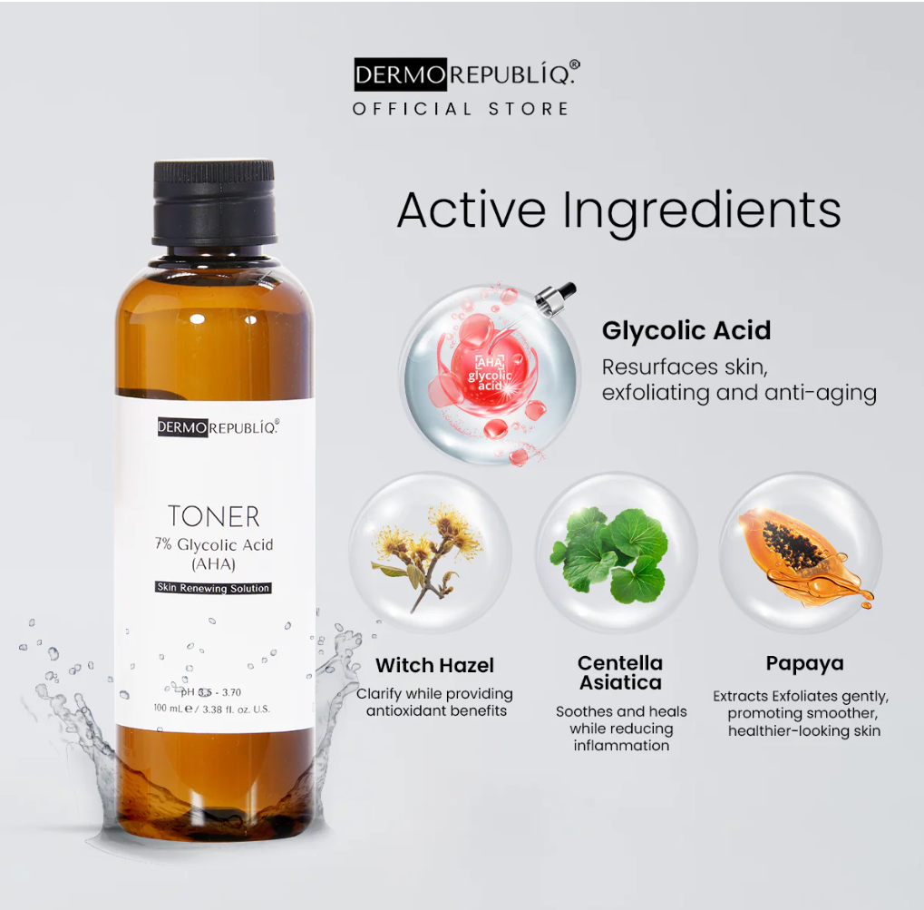 Dermo Repúbliq Glycolic Acid 7% Toner – pH 3.5-3.7, 100mL