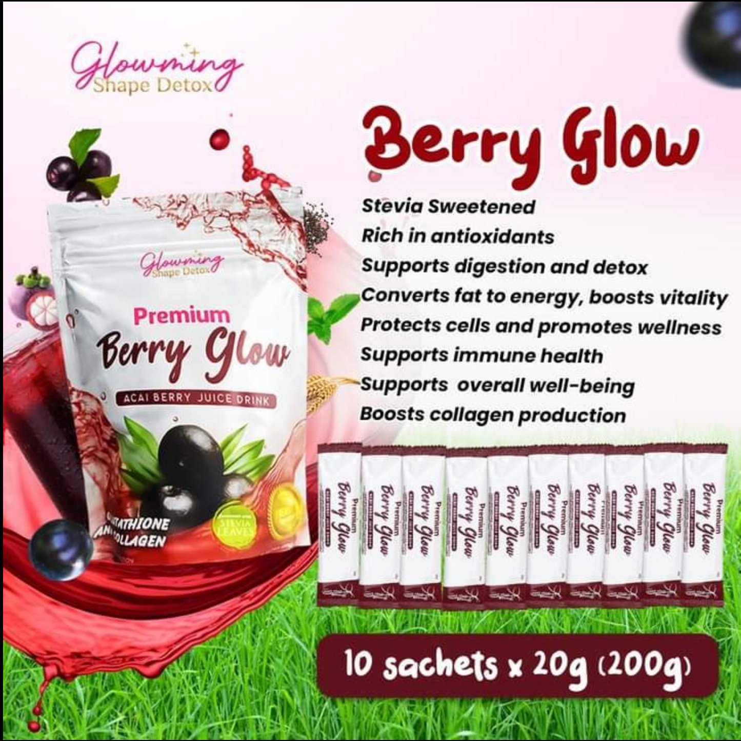 Berry Glow Acai Berry Glowming Shape Detox by CRIS Cosmetics