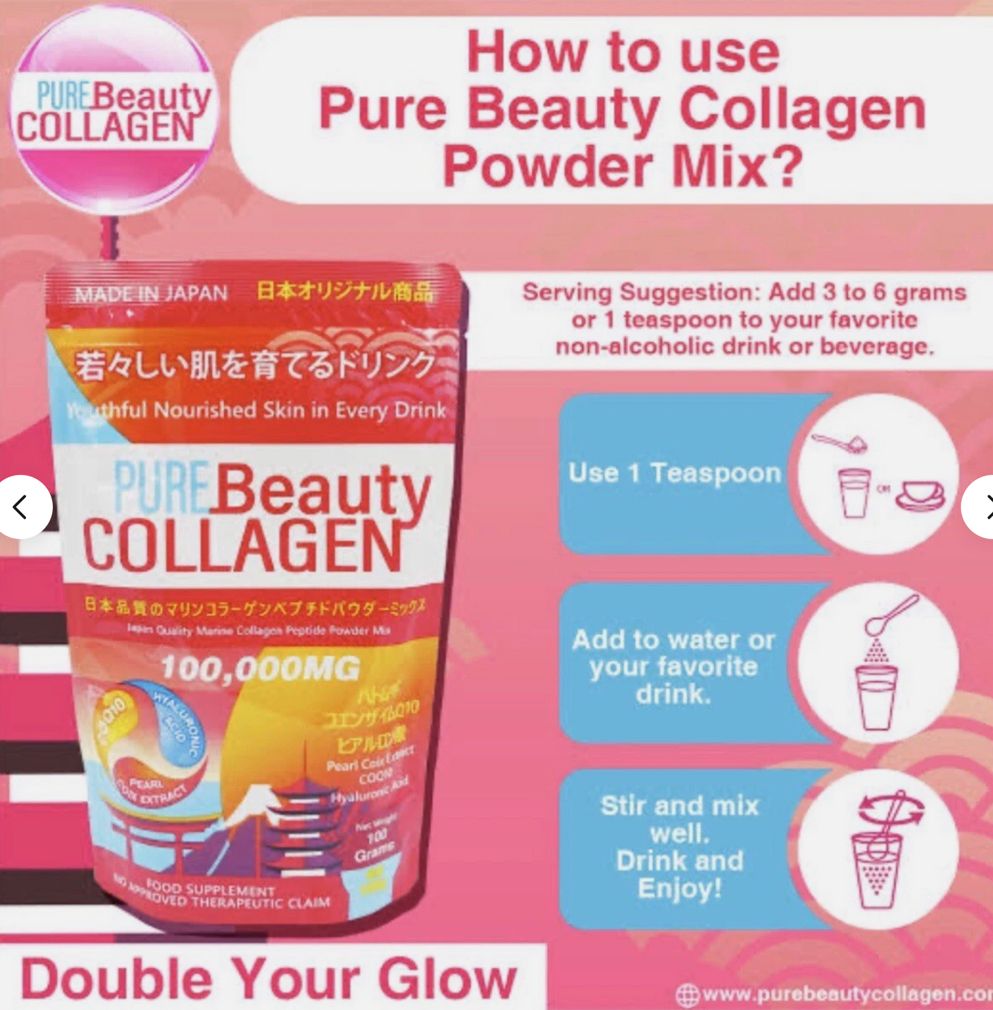 Pure Beauty Collagen 100.000mg Japan Pure Powder