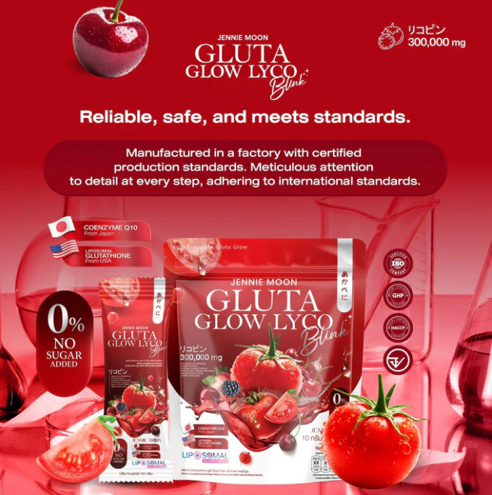 Jennie Moon Gluta Glow Lyco Blink – Daily Antioxidant Glow Drink 30 sachets