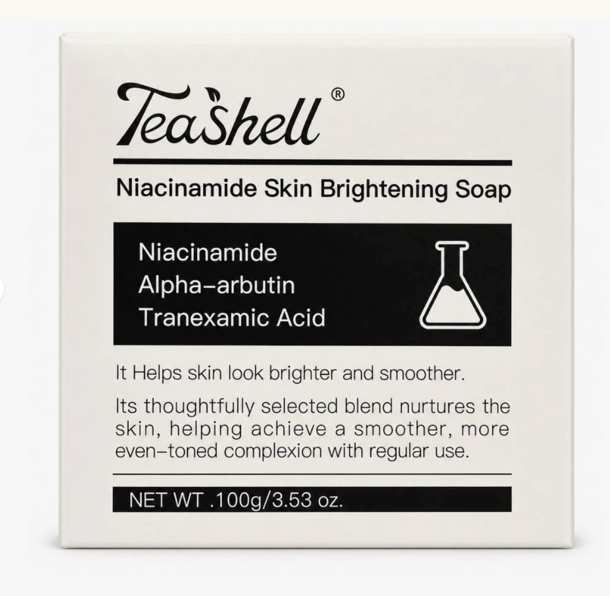 Tea Shell Niacinamide + Alpha Arbutin Cleansing Soap, 100g