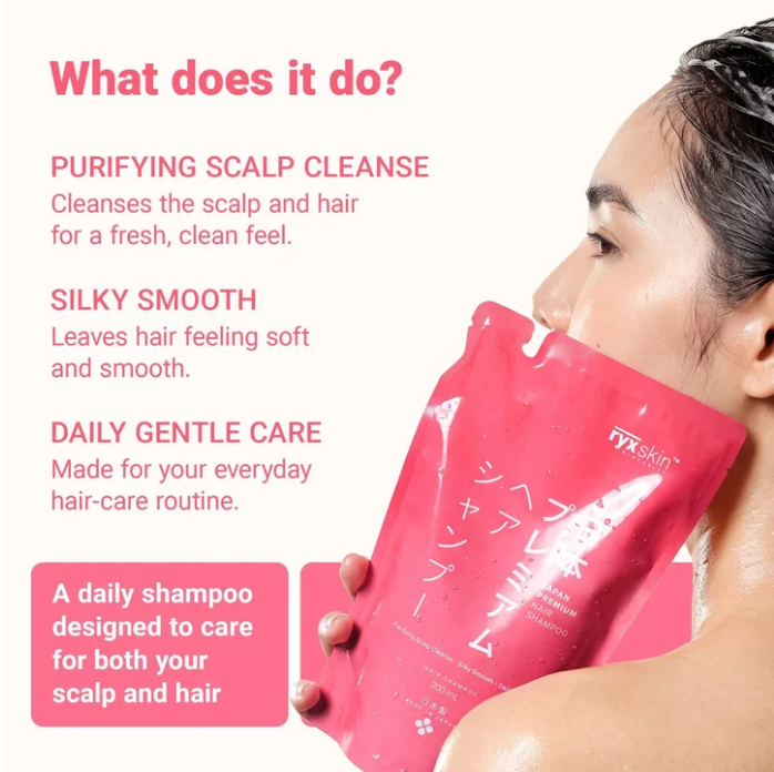 Ryxskin Premium Hair Shampoo – Sulfate-Free Scalp & Silky Hair Cleanser with Piroctone Olamine 300ml