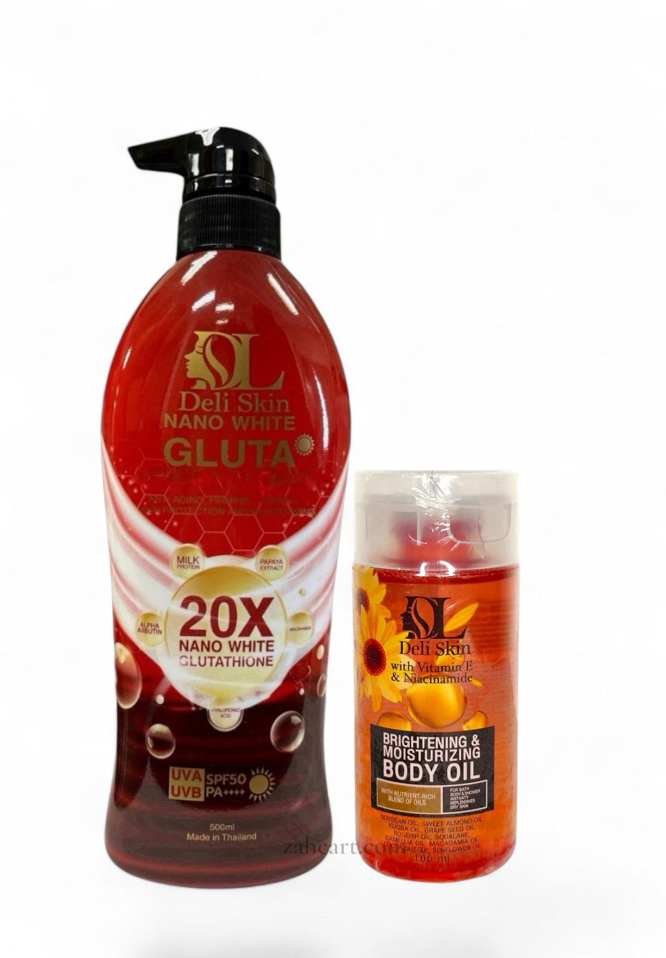 Deli Skin Nano White Gluta Lotion + Deli skin Body oil Moisturizing Body Care Set