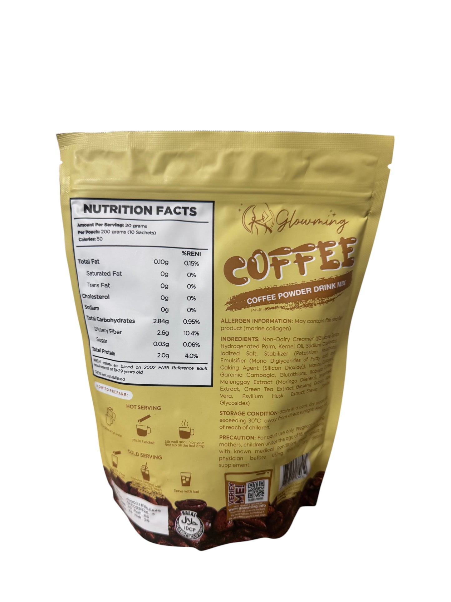 Cris Cosmetics Glowming coffee- Glutathione and Collagen Drink (10 Sachets)