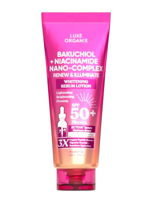 Luxe Organix - Bakuchiol + Niacinamide Nano-Complex Serum Lotion SPF 50 200ml ( Fuchsia)
