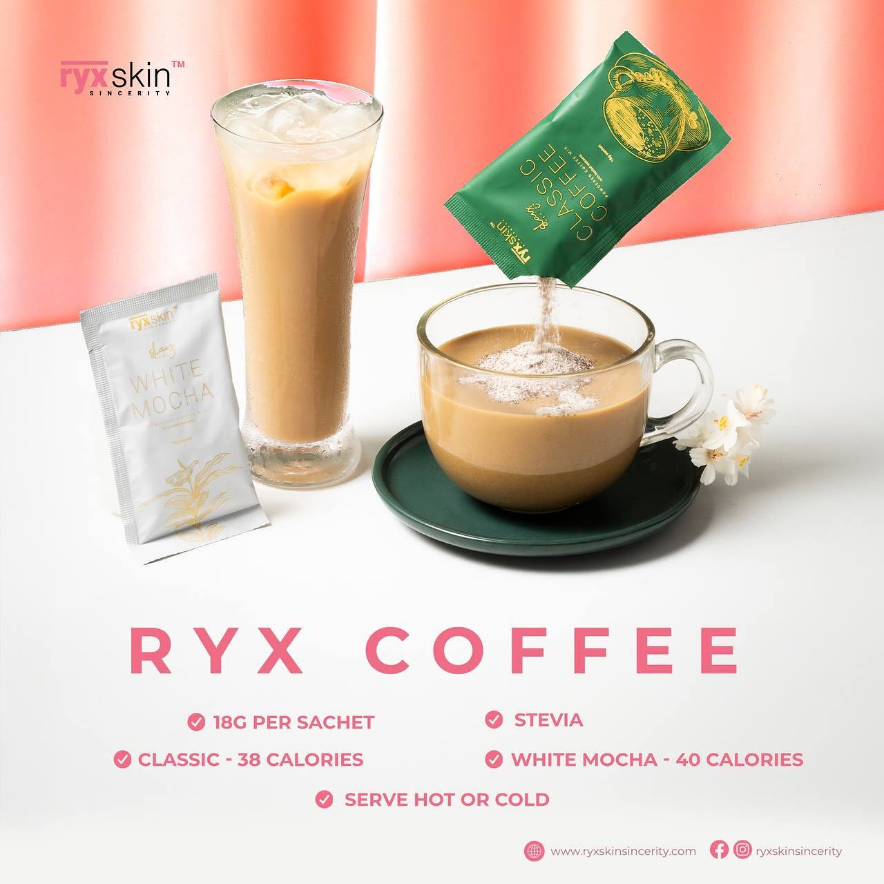 Ryxskin Coffee Premium Arabica & Robusta Blend 10 sachets : Pack of 3