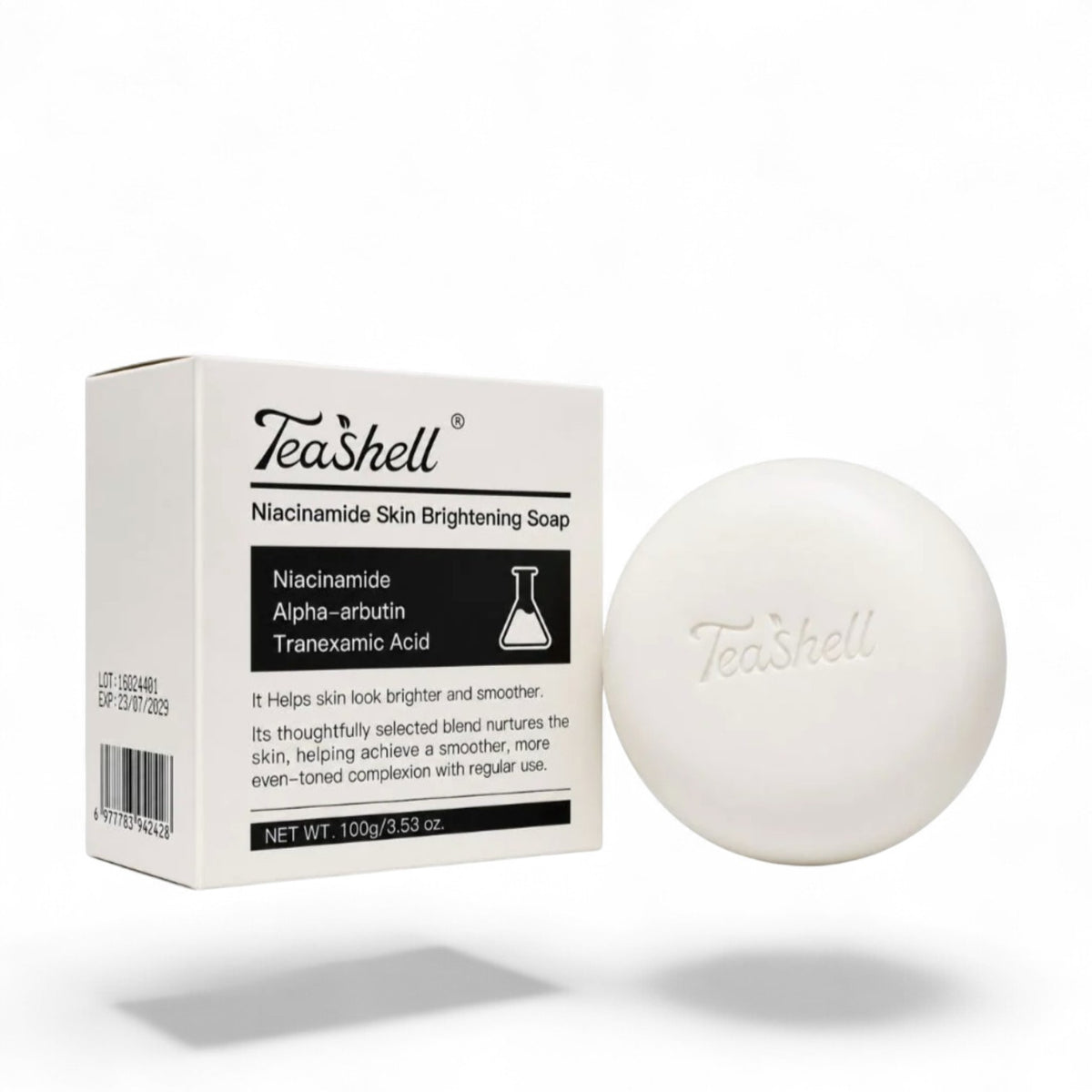 Tea Shell Niacinamide + Alpha Arbutin Cleansing Soap, 100g