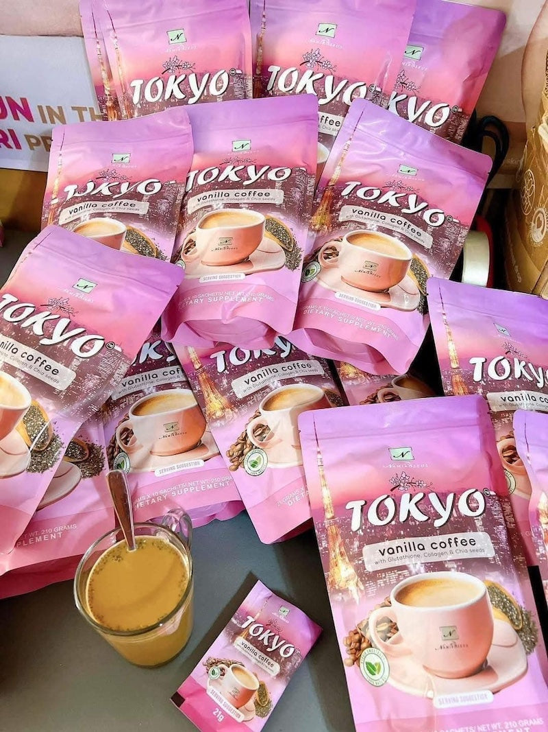 2 Boxes Namiroseus TOKYO Vanilla Coffee with Glutathione, Collagen, Chia Seeds