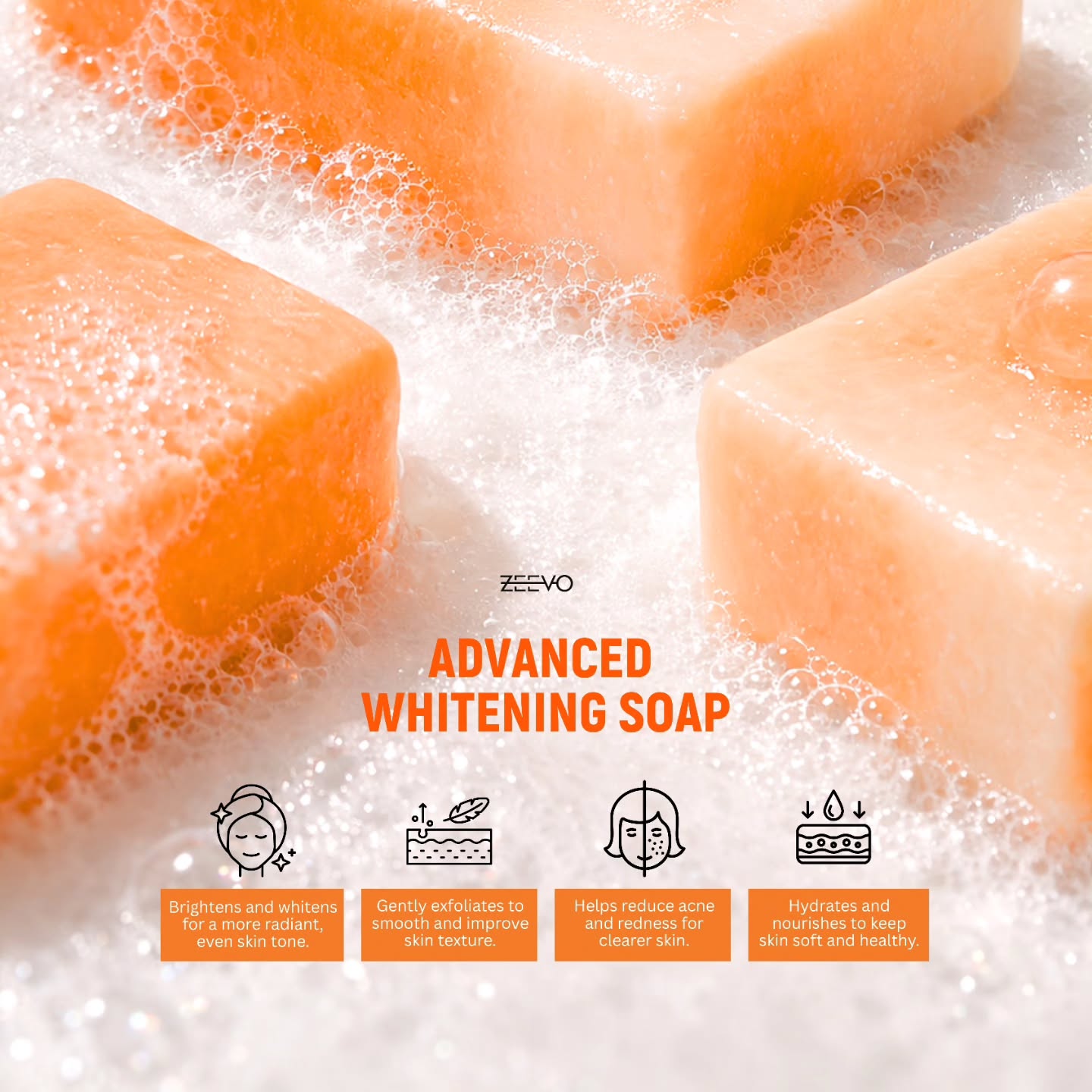 ZEEVO Advanced Whitening Soap 10 in a pack